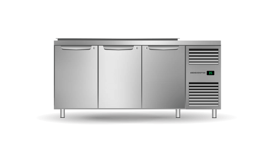 SKOPE – Three Solid Door Salad Preparation GN1/3 Right Hand Fridge PG13.PPS.DC.3.SD.RH