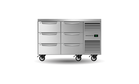 SKOPE – Six Drawer, Two Bay, Underbench GN 1/1 Right Hand Fridge PG11.UBR.2.D6.RH