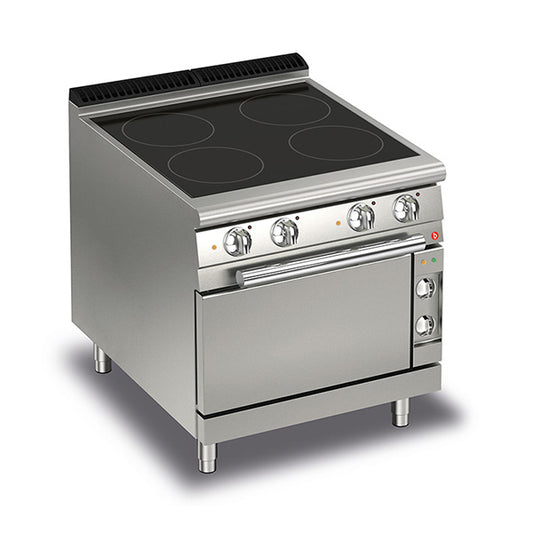 4 Burner Electric Cook Top with Ceramic Glass and Electric Oven Q70PCF/VCE800