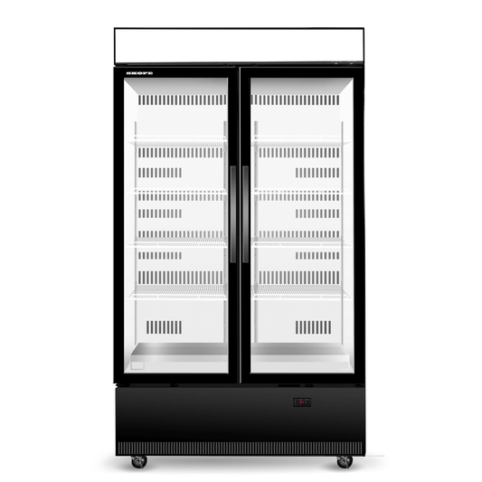 EziCore BCE1200N 2 Glass Door Display or Storage Fridge