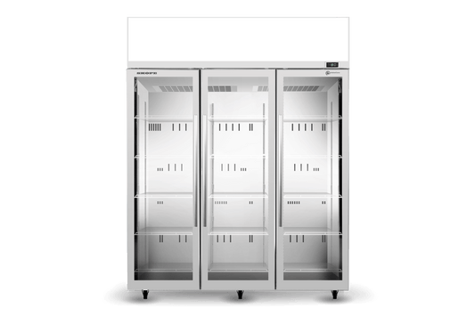 TME1500N-AC 3 Glass Door Display or Storage Fridge, Lit Sign