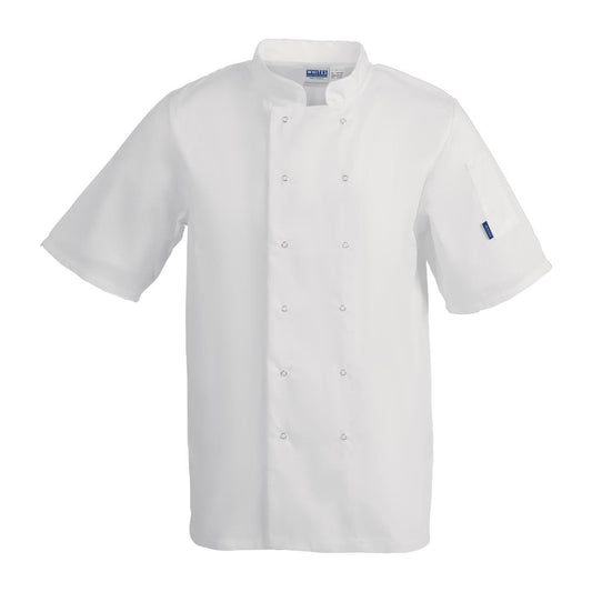 Whites Vegas Chefs Jacket Short Sleeve White Polycotton - Size XS