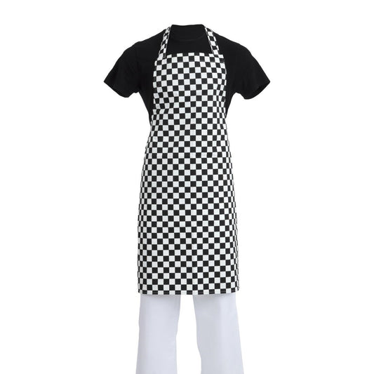 EDLP - Whites Bib Apron Polycotton Black/White Check