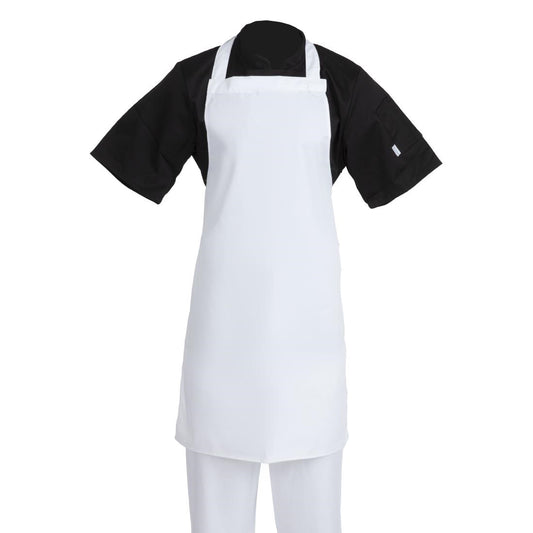 Whites Bib Apron Polycotton White - 28x38"