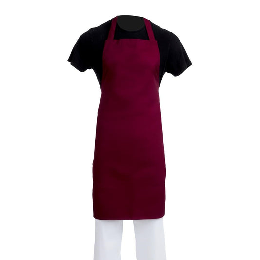 EDLP - Whites Bib Apron Polycotton Burgundy