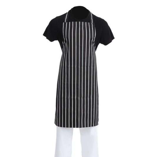 EDLP - Whites Black & White Stripe Butchers Bib Apron