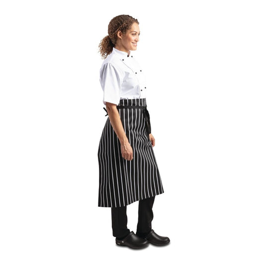 Whites Black & White Stripe Butchers Waist Apron - 760x920mm 30x36"