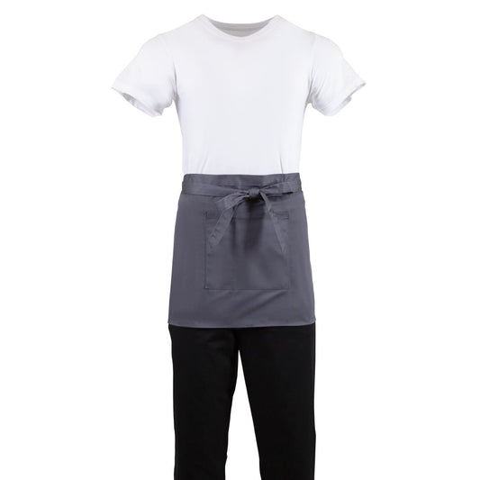 Whites Short Bistro Apron Charcoal - 750x373mm 29.5x14.7"