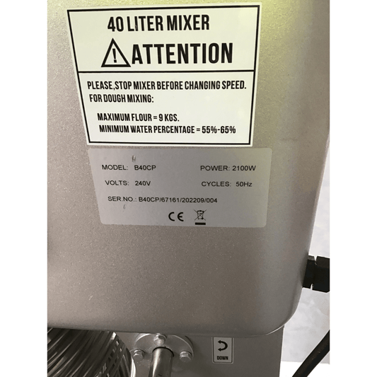 2NDs: Yasaki 40 Litre Planetary Mixer - B40CP-SA7-Oct