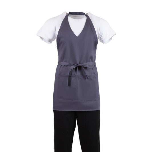 Whites V Neck Service Apron - Charcoal