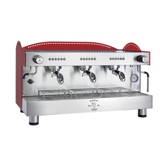 Bezzera 3L Red 3-Group Professional Espresso/Coffee Machine - BZB2016R3DE