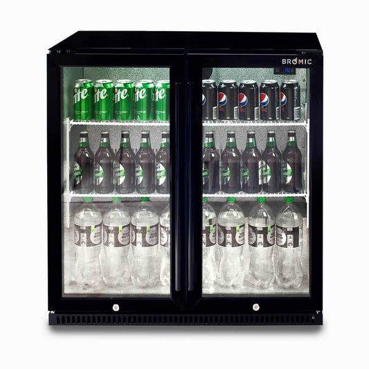 Back Bar Fridge - 190L - 2 Doors - Hinged