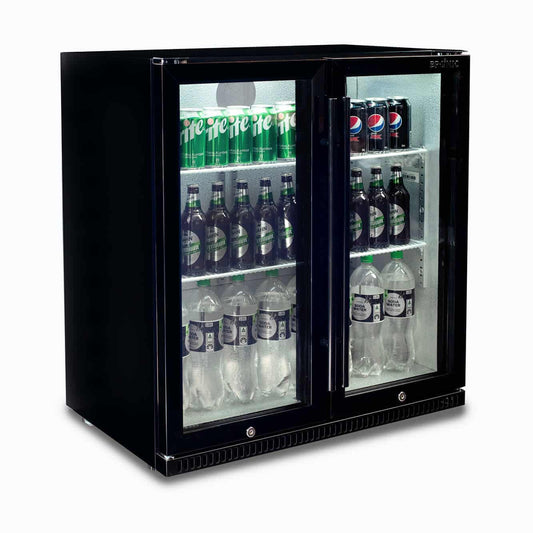 Back Bar Fridge - 190L - 2 Doors - Hinged
