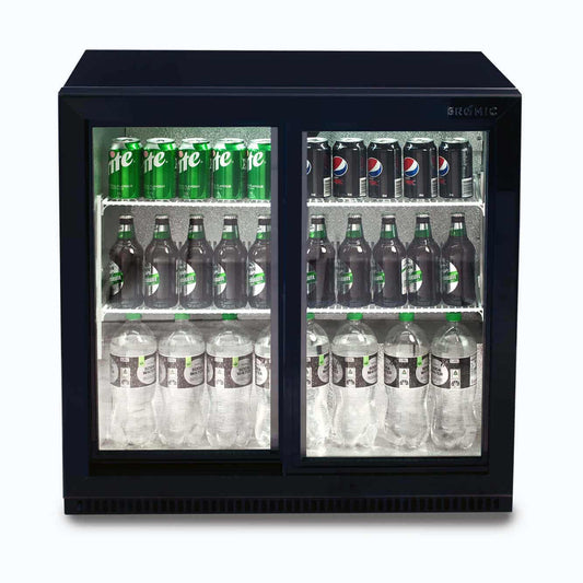Back Bar Fridge - 190L - 2 Doors - Sliding