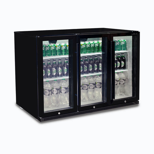 Back Bar Fridge - 307L - 3 Doors - Hinged