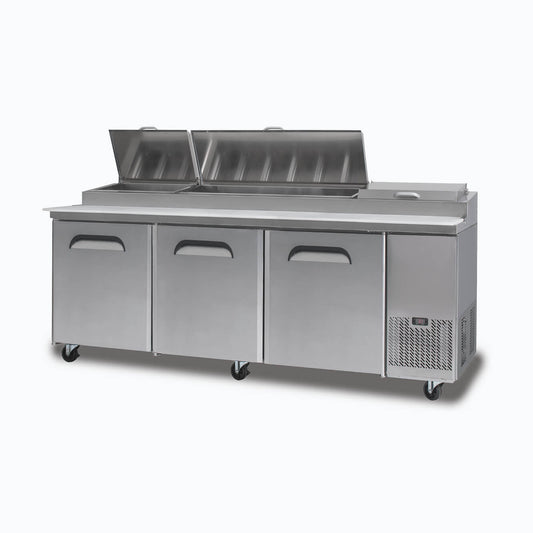 Pizza Prep Fridge - 3 Doors - 2370mm - 12 Pans