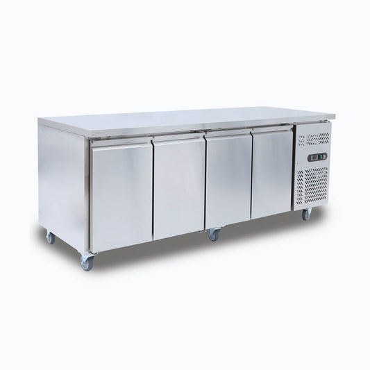 Under Bench Fridge - 553L - 4 Doors - Stainless Steel