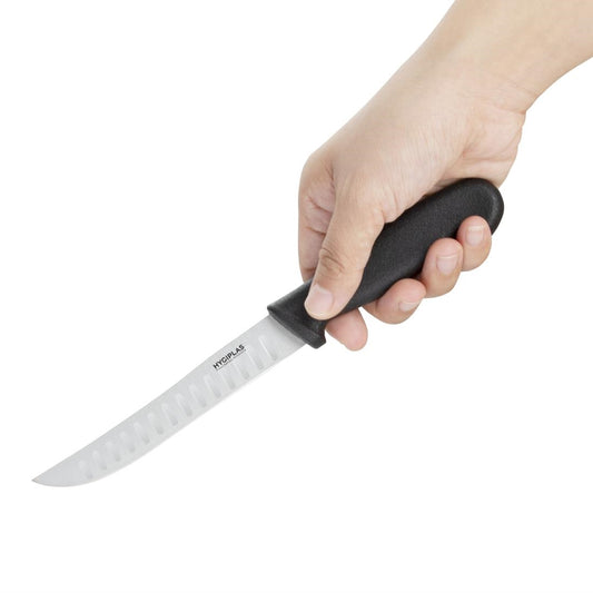 Hygiplas Utility Knife Scalloped Black - 5"