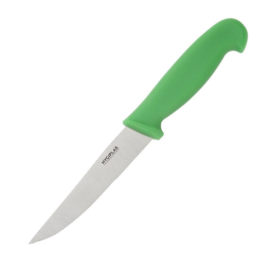 Hygiplas Vegetable Knife Serrated Green - 4"