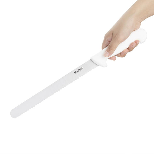 Hygiplas Slicer Serrated White - 10"