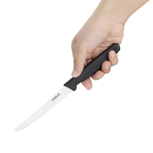 Hygiplas Tomato Serrated Knife Black - 4"