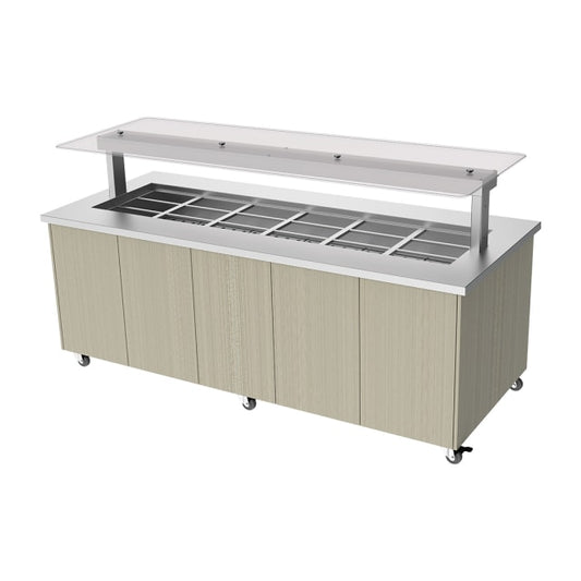 Culinaire Heated Mobile Island Buffet - Stainless Steel Top and Joinery Panels Island Buffet - Flat CH.IBSJ.BMC.U.GSF.6