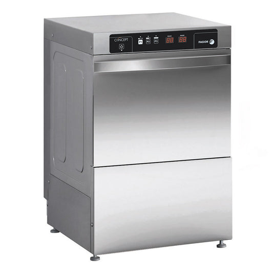 Ex-Showroom: Fagor EVO-CONCEPT glass washer with drain pump and detergent & rinse dispenser cold rinse - CO-402BDD-VIC1012