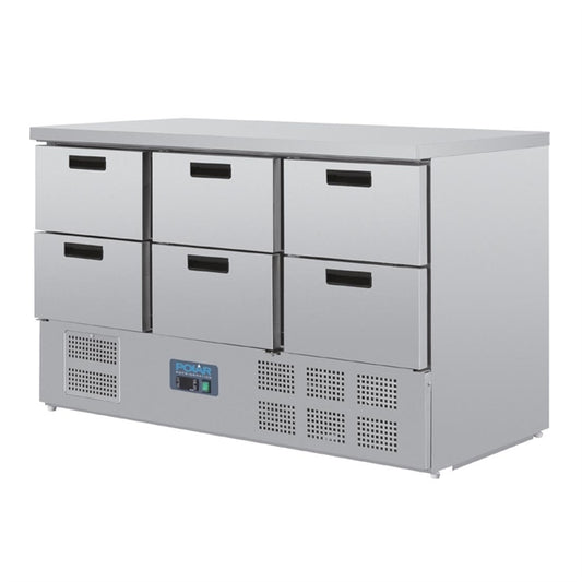 Polar G-Series Refrigerated Prep Counter Six Drawer