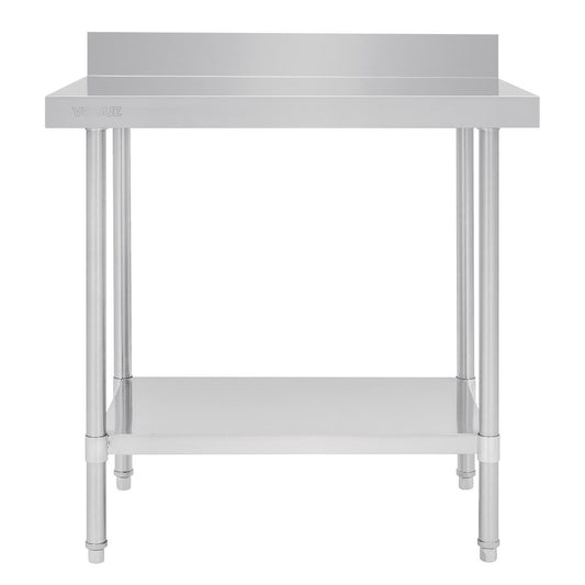 Vogue Premium 304 Stainless Steel Table with Upstand - 900x600x900mm