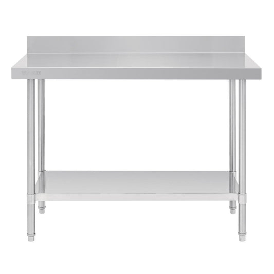 Vogue Premium 304 Stainless Steel Table with Upstand - 1200x600x900mm