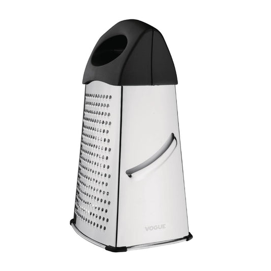 Vogue Heavy Duty Box Grater with Black Handle & Base - 254mm 10"