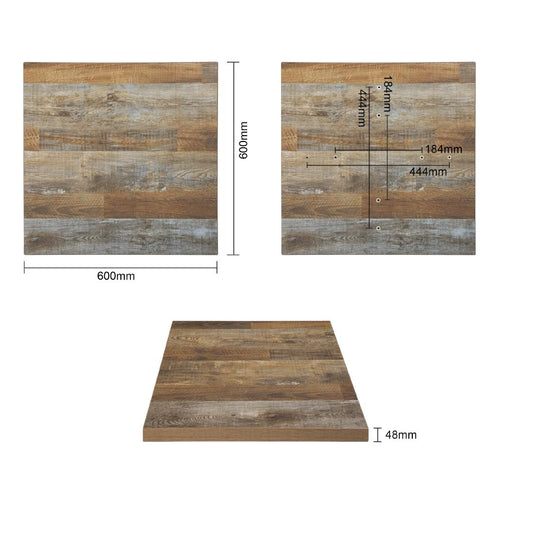 Bolero Square Table Top - Urban Dark - 48x600mm