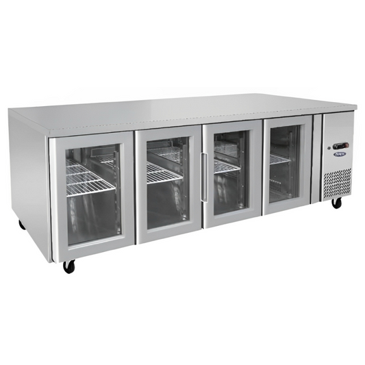 Glass Four Door Cooling Fridge Table 2230mm EPF3741