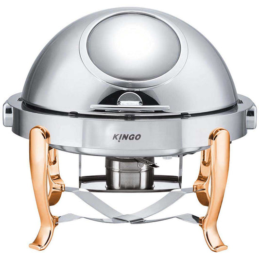 KGS6803 Round Chafing Dish with Gilt Legs