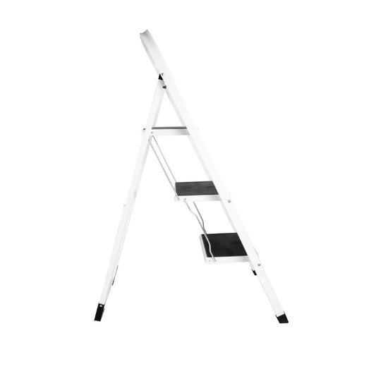 Vogue 3 Tread Folding Step Stool White - 1150x460x30mm