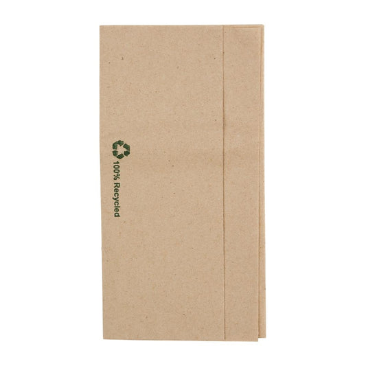 Fiesta Recyclable 32x30cm 1ply Dispenser Fold Recycled Kraft Napkin (Pack 6000)