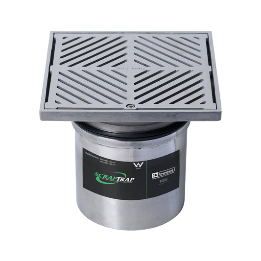 200mm Square Floor Waste Arrestor (suits 150mm pipe) FW-200BS-150-304