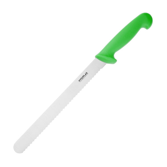 Hygiplas Slicer Serrated Green - 250mm 10"