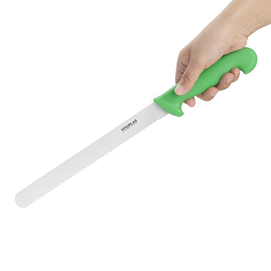 Hygiplas Slicer Serrated Green - 250mm 10"