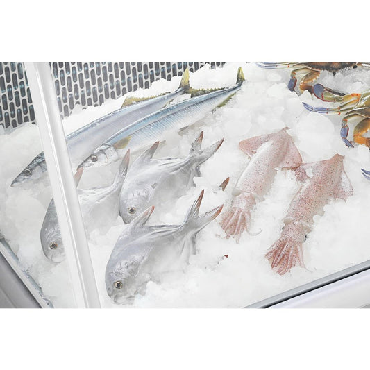 Polar Counter Top Serve Over Fish Display Unit White - 1245mm
