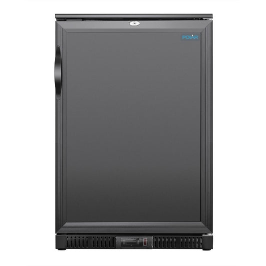 Polar G-Series Back Bar Cooler with Single Solid Hinged Door Black - 850mm
