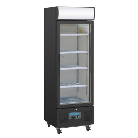 Polar G-Series Upright Display Fridge Black - 218Ltr