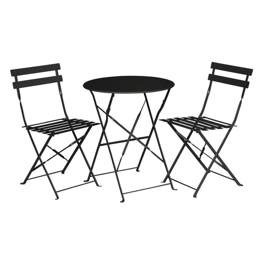 Bolero Black Pavement Style Steel Table 600mm Round