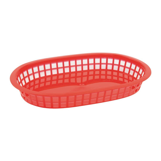 Olympia Oval Food Basket (Red) (Pack 6)