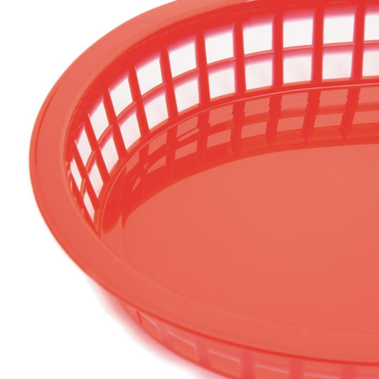 Olympia Oval Food Basket (Red) (Pack 6)
