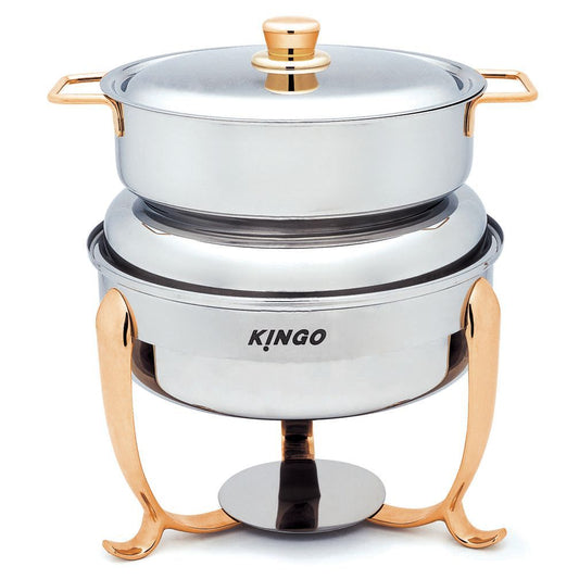 Ex-Showroom: Kingo Round Soup Station with Gilt Legs and Handles - KG2605-VIC694