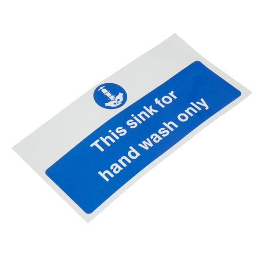 Vogue Hand Wash Only Sign (Self-Adhesive) - 230x90mm 9x3 1/2"