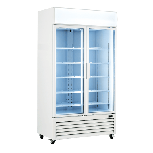 Thermaster Colourbond Upright Beverage Fridge 2 Doors White - LG-1000P