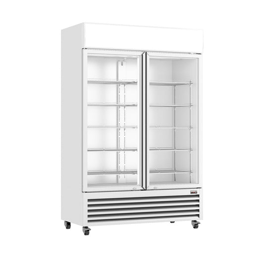 Thermaster Large Two Glass Door Colourbond Upright Drink Fridge - LG-1200P