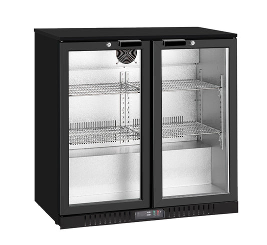 Thermaster Under Bench double Heated Glass Doors Bar Fridge/Cooler with heater switch - LG-208TD